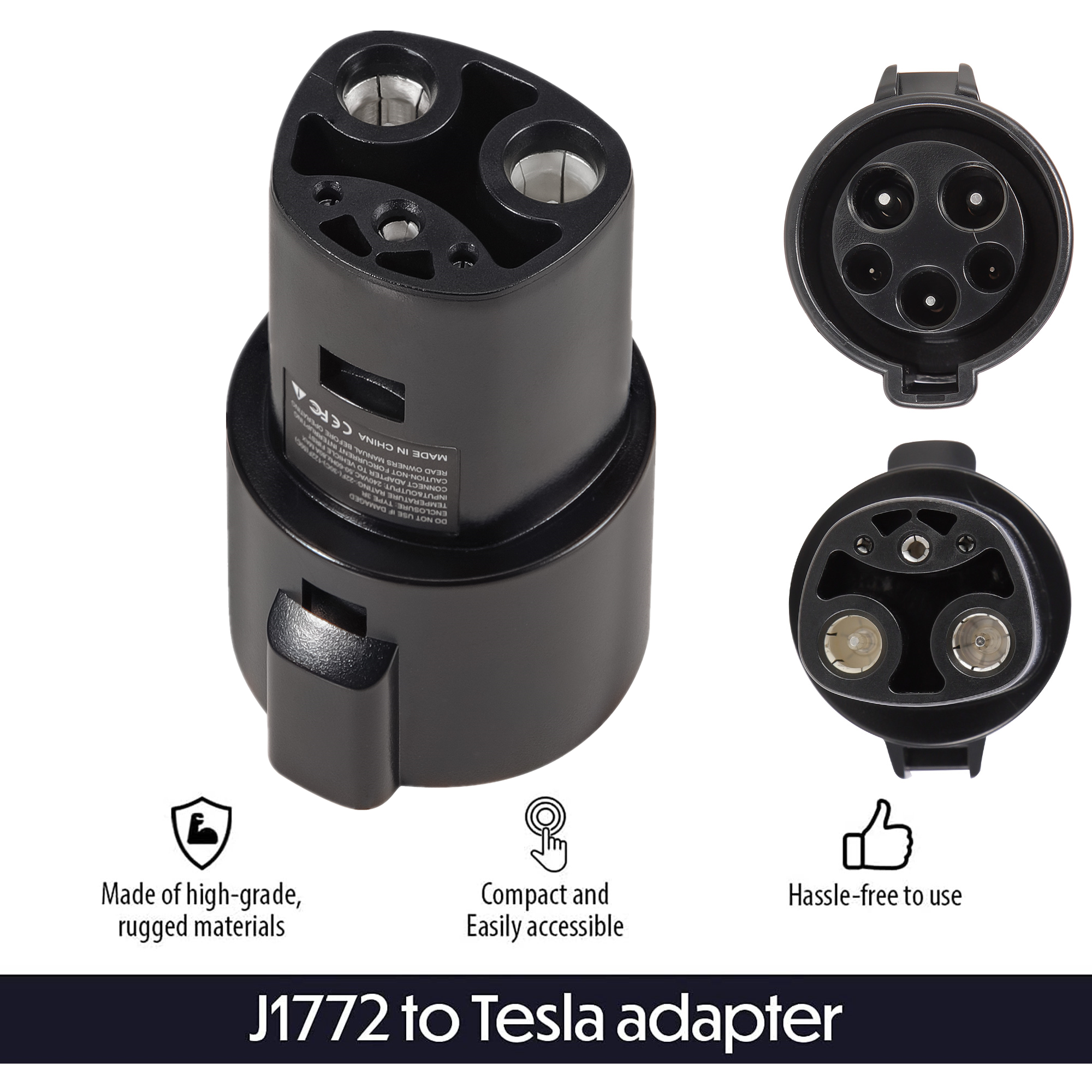 J1772 to Tesla Adapter, 80A/240 V AC Tesla Accessory, Compatible with Tesla  Model 3, Y, S, X, J1772 to Tesla Charging Adapter for J1772 Charger, SAE